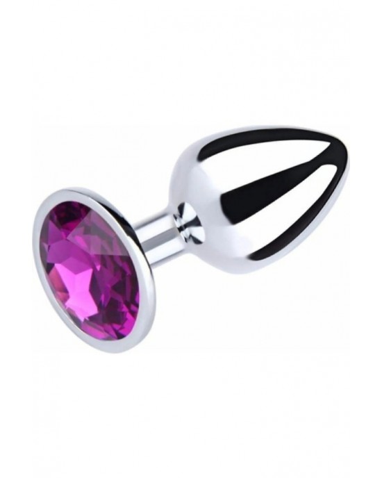 Small Size Anal Plug with Metal Diamond Stone