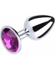 Small Size Anal Plug with Metal Diamond Stone