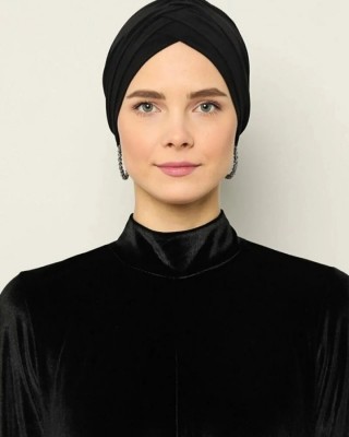 قبعة السباحة ثلاثية الخطوط، الحجاب الجاهز، قبعة السباحة السوداء, بونيه السباحة