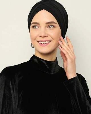 قبعة السباحة ثلاثية الخطوط، الحجاب الجاهز، قبعة السباحة السوداء, بونيه السباحة