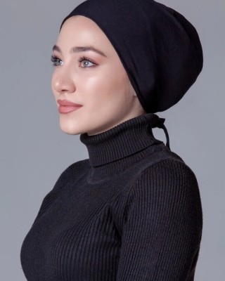 Siyah Likra Kaymayan Bonnet - Tüm Gün Rahat ve Şık Kalın