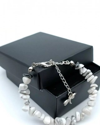 Natural Stone Howlite Women's Bracelet - Healing Crystal Jewelry Gift