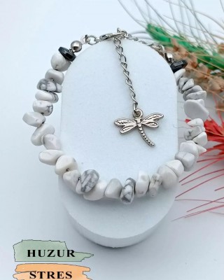 Natural Stone Howlite Women's Bracelet - Healing Crystal Jewelry Gift