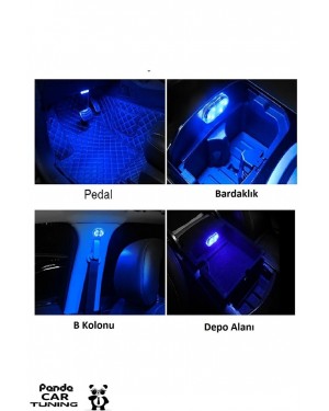 Yüksek Kaliteli Araç İçi Dokunmatik Sensörlü Mini LED Lamba Beyaz 9 Işık Rengi