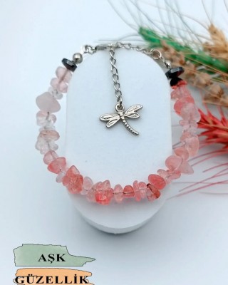 Natural Stone Rose Quartz Women's Bracelet - Healing Crystal Gift