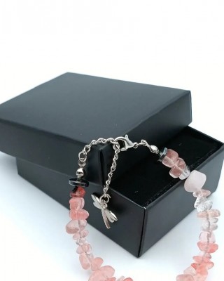 Natural Stone Rose Quartz Women's Bracelet - Healing Crystal Gift