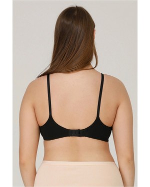 Nursing Bra Uncovered Combed Cotton Black Nursing Bra Uncovered Combed Cotton Black