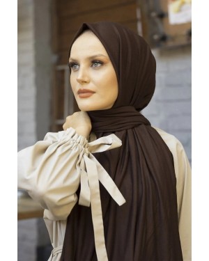 حجاب وشاح نسائي من القطن الممشط باللون البني المرّ, غطاء رأس شرعي, حجاب تركي, حجاب قطن سادة  حجاب وشاح نسائي من القطن الممشط باللون البني المرّ, غطاء رأس شرعي, حجاب تركي, حجاب قطن سادة