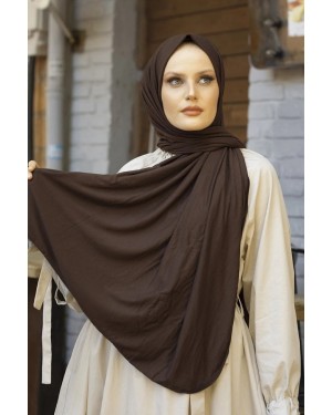 حجاب وشاح نسائي من القطن الممشط باللون البني المرّ, غطاء رأس شرعي, حجاب تركي, حجاب قطن سادة  حجاب وشاح نسائي من القطن الممشط باللون البني المرّ, غطاء رأس شرعي, حجاب تركي, حجاب قطن سادة