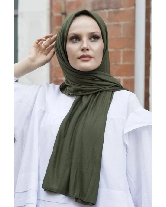 Styleturk Women s Cotton Combed Cotton Shawl Hijab Khaki Color