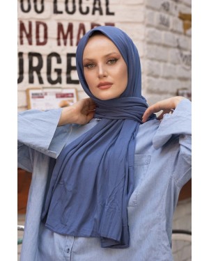 شال نسائي من القطن باللون الأزرق النيلي - ناعم وأنيق شال نسائي من القطن باللون الأزرق النيلي - ناعم وأنيق