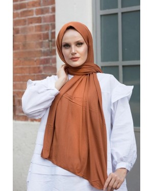 شال-حجاب قطني نسائي من الكامغارن باللون البني - ناعم ومريح لكل يوم شال-حجاب قطني نسائي من الكامغارن باللون البني - ناعم ومريح لكل يوم