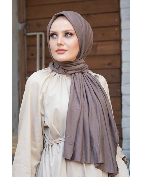 Women's Cotton Combed Cotton Shawl-Hijab in DARK MINK