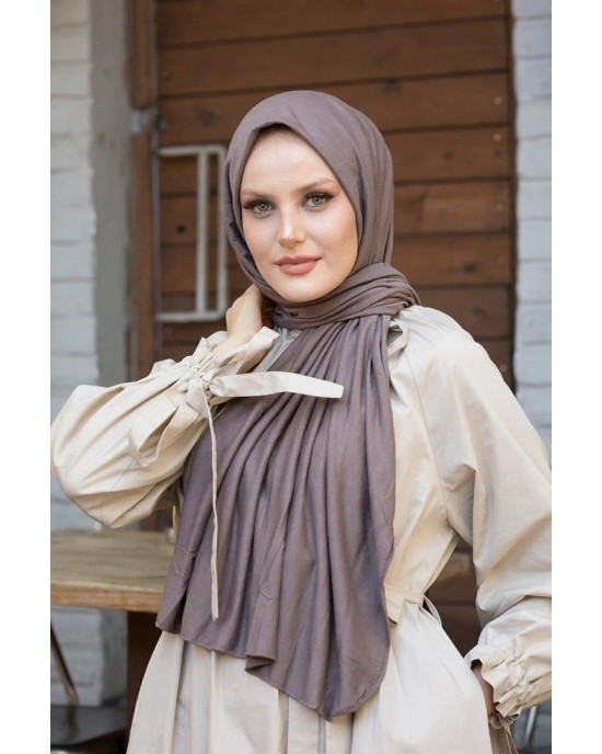 Women's Cotton Combed Cotton Shawl-Hijab in DARK MINK