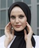 Women's Black Cotton Combed Shawl-Hijab for Comfort and Style