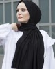 Women's Black Cotton Combed Shawl-Hijab for Comfort and Style