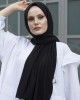 Women's Black Cotton Combed Shawl-Hijab for Comfort and Style