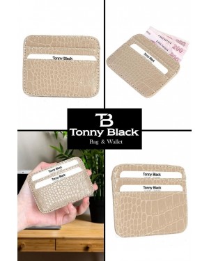 Tonny Black Orijinal Süper İnce Croco Deri Kredi Kartı Cüzdanı