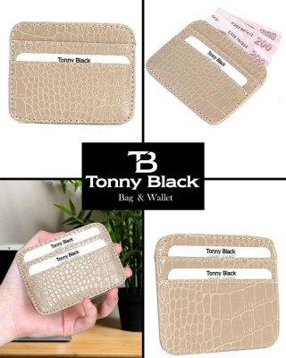 Tonny Black Original Super Slim Croco Leather Credit Card Holder Wallet
