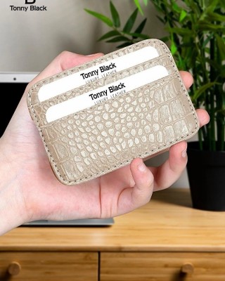 Tonny Black Original Super Slim Croco Leather Credit Card Holder Wallet
