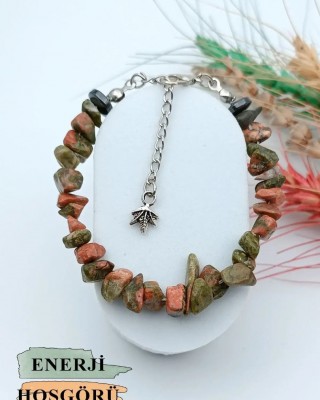 Natural Stone Unakite Women's Bracelet - Broken Stone - Gift Bracelet