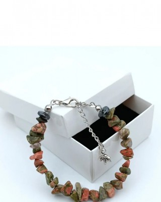 Natural Stone Unakite Women's Bracelet - Broken Stone - Gift Bracelet