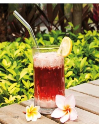 مصاصات شرب زجاجية شفافة قابلة لإعادة الاستخدام, ماصات تقديم الكوكتيل قابلة للغسل,  مصاصات منحنية وفرشاة التنظيف - 6 ماصات من الزجاج القابل للتنظيف