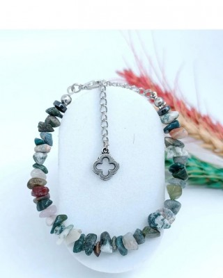 Doğal Taş Hint Akik Bayan Bileziği - Kırık Doğal Taş