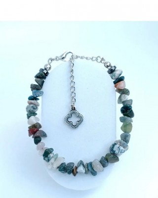 Doğal Taş Hint Akik Bayan Bileziği - Kırık Doğal Taş