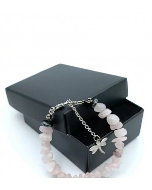 Doğal Taş Aşk Manyetik Bilezik - Pembe Kuvars