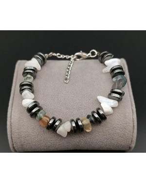 Doğal Taş Ay Taşı - Florit - Hematit Zayıflama Bilekliği - Kilo Formu Destekçisi