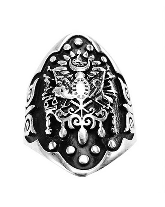 Kayi Rings, Ertugrul Tugrali Archer Thumb Ring, Ottoman Coat of Arms Symbol Turkish Archery Ring, 925 Sterling Silver Men's Ring