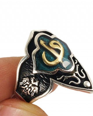 Kayi Yüzük, Vav Elif Gümüş Erkek Zihgir Başparmak Yüzük