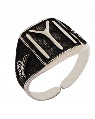 Kayi Yüzük, IYI Yazılı Osmanlı Motiv 925 Gümüş Erkek Yüzük