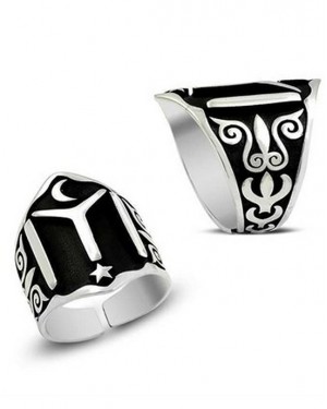 Kayi Rings, Ertugrul IYI Kayi Symbol Archer Thumb Ring, Star and Crescent Symbol Turkish Archery Ring, 925 Sterling Silver Men's Ring Kayi Rings, Ertugrul IYI Kayi Symbol Archer Thumb Ring, Star and Crescent Symbol Turkish Archery Ring, 925 Sterling Silver Men's Ring