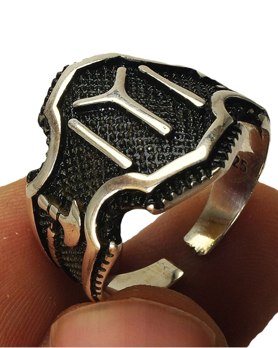 Kayi Rings, Turgut Alp, Resurrection Ertugrul Rings Series, Turgut Alp axe and IYI symbol  Silver Men's Ring