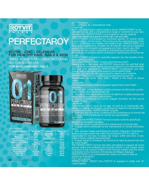 PerfectaRoy Tablets, Complete Nutritional Support for Radiant Skin, Strong Hair, and Healthy Nails, 60 Tablets PerfectaRoy Tablets, Complete Nutritional Support for Radiant Skin, Strong Hair, and Healthy Nails, 60 Tablets