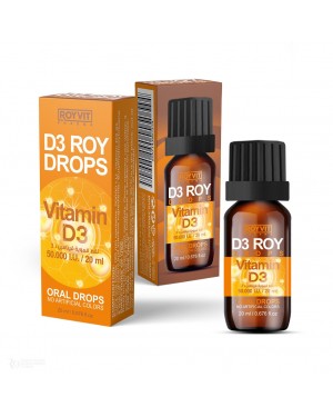 D3 ROY High-Potency Vitamin D3 Drops, 50,000 IU for Enhanced Immune Support and Bone Health, 20 ml D3 ROY High-Potency Vitamin D3 Drops, 50,000 IU for Enhanced Immune Support and Bone Health, 20 ml