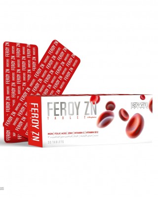 FEROY ZN Iron and Zinc Tablets, Enhanced Immunity and Anemia Treatment, 30 Tablets