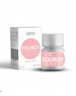 FoliRoy Folic Acid 5mg Tablets, Your Partner in Health & Wellness, 50 High-Purity Tablets