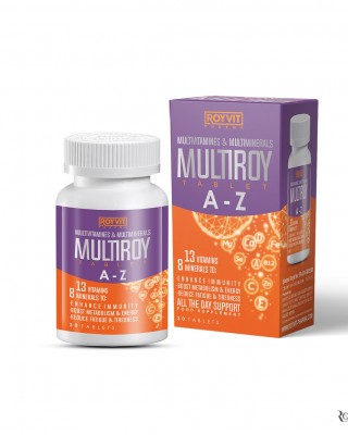 MULTIROY Multivitamins & Multimineral Tablets, Enhanced Immunity, Energy Boost, and Reduced Fatigue, 30 Tablets