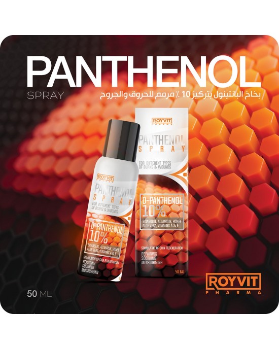 Panthenol Skin Repair Spray, Advanced Healing for Burns and Wounds with Bisabolol, Aloe Vera and Vitamins A and E, 50 ml