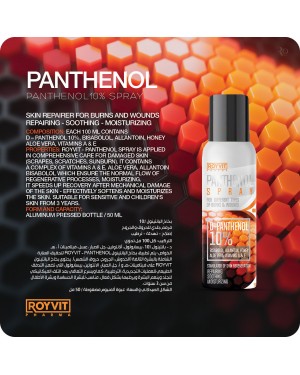 Panthenol Skin Repair Spray, Advanced Healing for Burns and Wounds with Bisabolol, Aloe Vera and Vitamins A and E, 50 ml