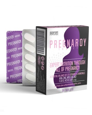 PregnaRoy Komple Gebelik Destek Tabletleri, Tüm Gebelik Boyunca Uzman Beslenme, 30 Tablet