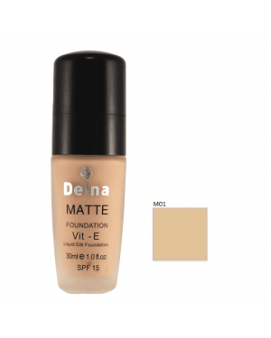 Deina Liquid Silk Foundation Perfect Coverage Anti Allergic SPF 15, M01, 30 ml 1.0 fl. oz