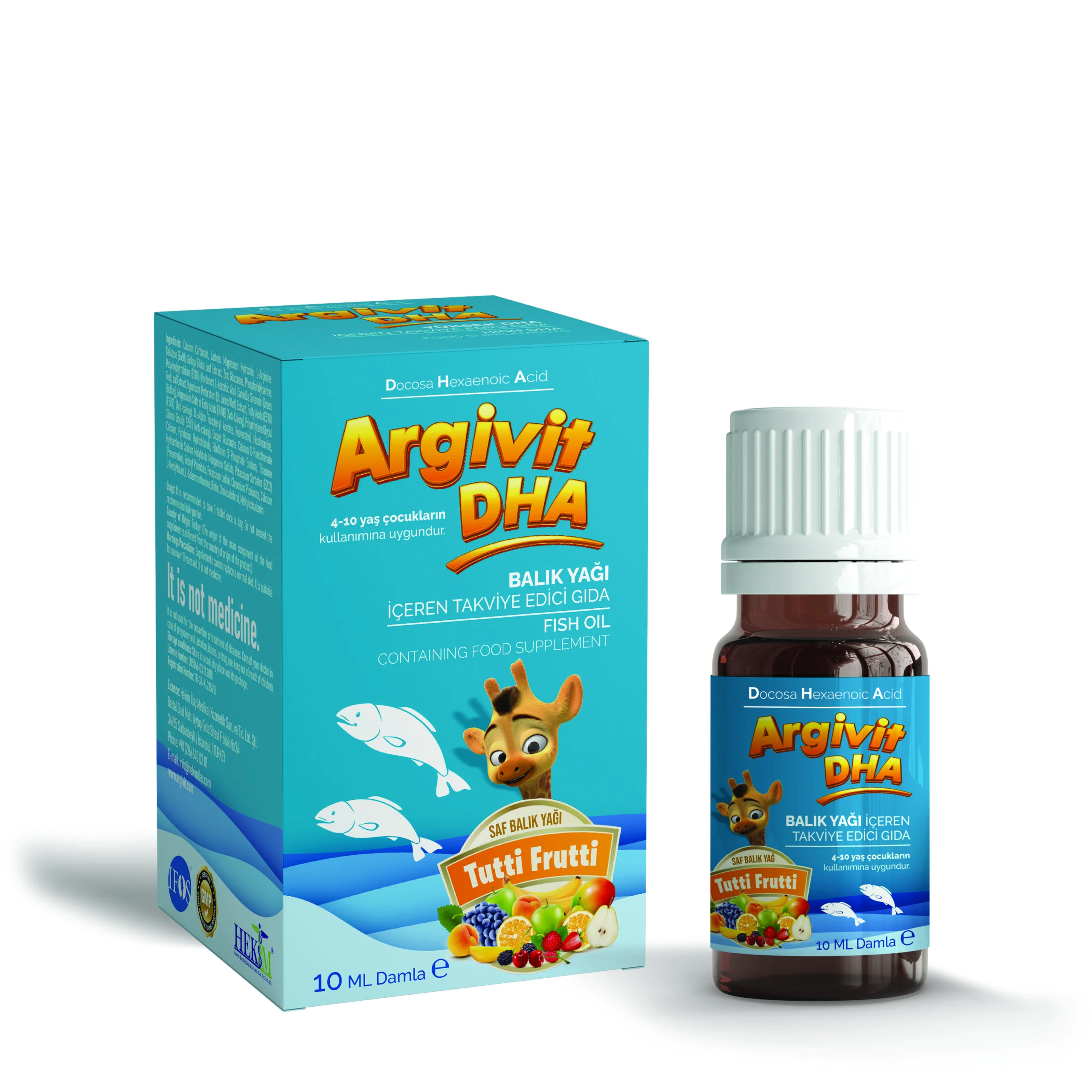 StyleTurk, Argivit DHA Drops for Children: Supports Cognitive Development  with High DHA Fish Oil, 10ml