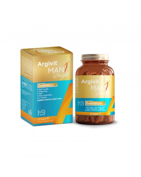 Argivit Man Bright Gold Complex Argivit Erkekler 30 Tablet