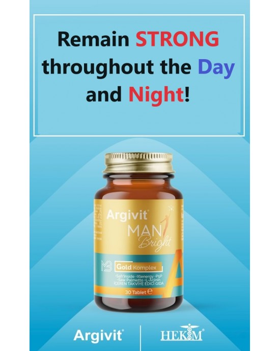 Argivit Man Bright Gold Complex Argivit Erkekler 30 Tablet