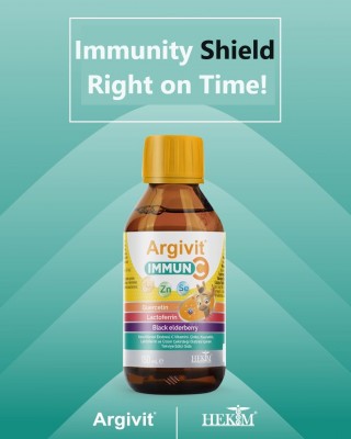 Argivit Immune Boost C Syrup - Elderberry & Quercetin & Vitamin C Blend - 150 Ml