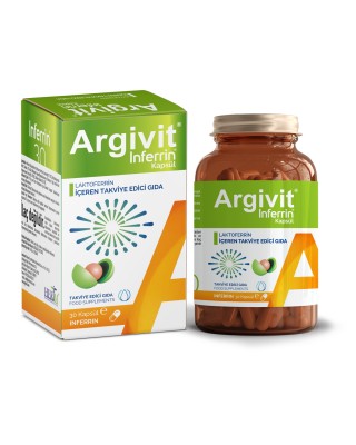 ارجيفيت انفيرين اللاكتوفيرين تحسين مخزون الحديد بدون اثار هضمية مزعجة تقوية المناعة عالج نقص البكتيريا النافعة في الامعاء للبالغين - 30 كبسولة، 200 ملغ